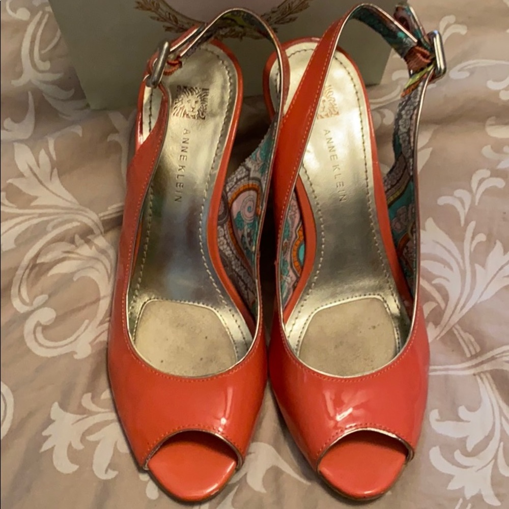 Anne Klein Palmira Coral Wedges Sz 7M - Picture 2 of 7